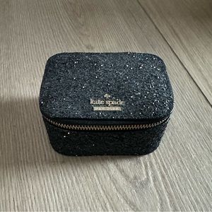 NWOT Kate Spade Jasmine Laurel Way Black Glitter Jewelry Box